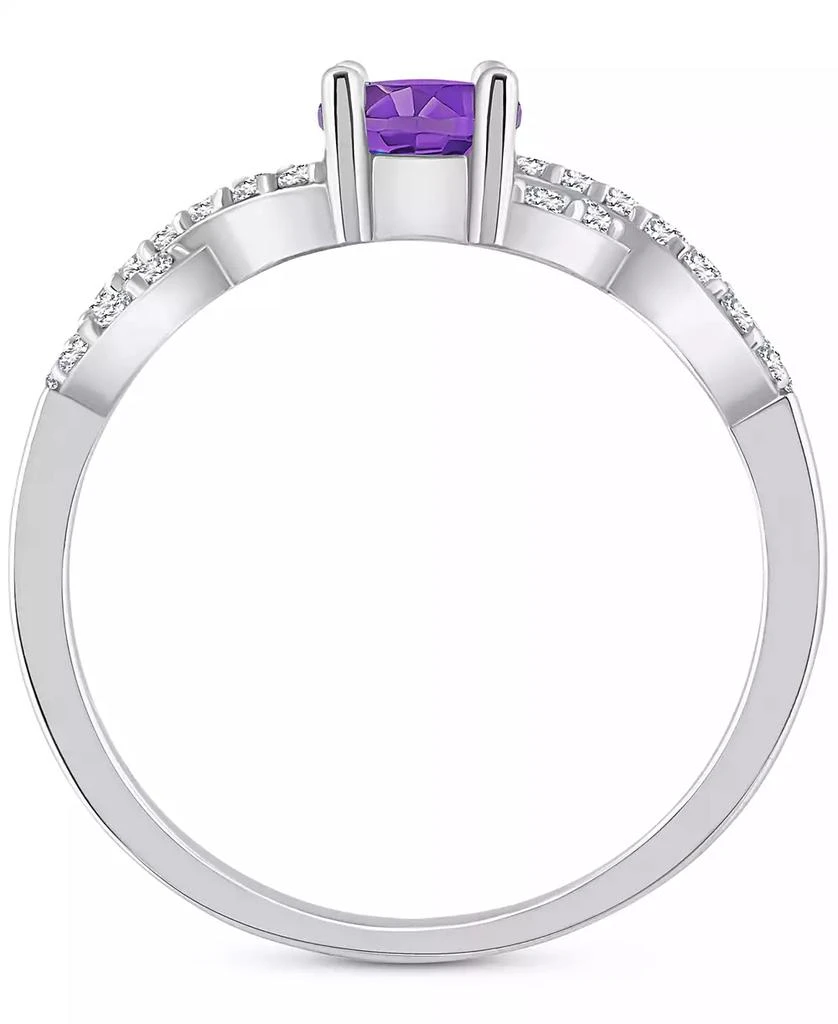 Macy's Rhodolite Garnet (1 ct. t.w.) & White Topaz (1/4 ct. t.w.) Twist Ring in Sterling Silver (Also in Citrine, Blue Topaz, Amethyst, & Periodt) 3