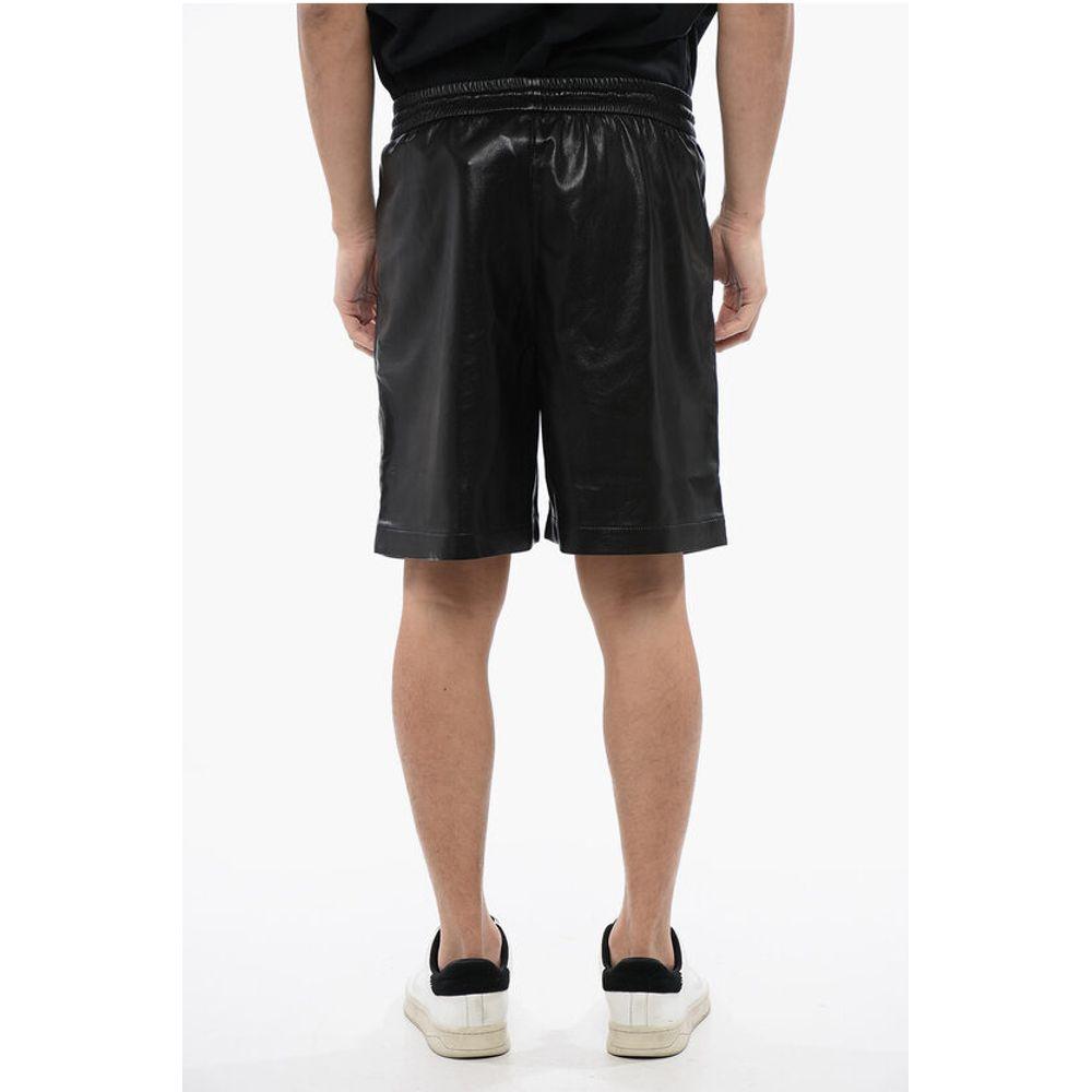 Nanushka Faux Leather DOXXI Shorts with Elastic Men's Waistband