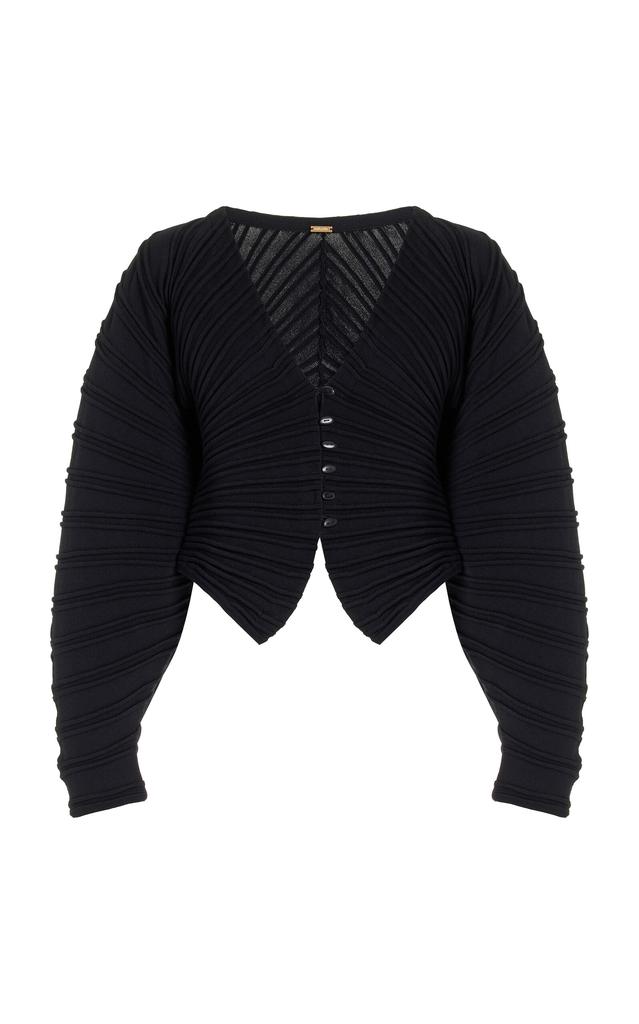 Cult Gaia Cult Gaia - Blair Cropped Knitted Cardigan - Black - M - Moda Operandi