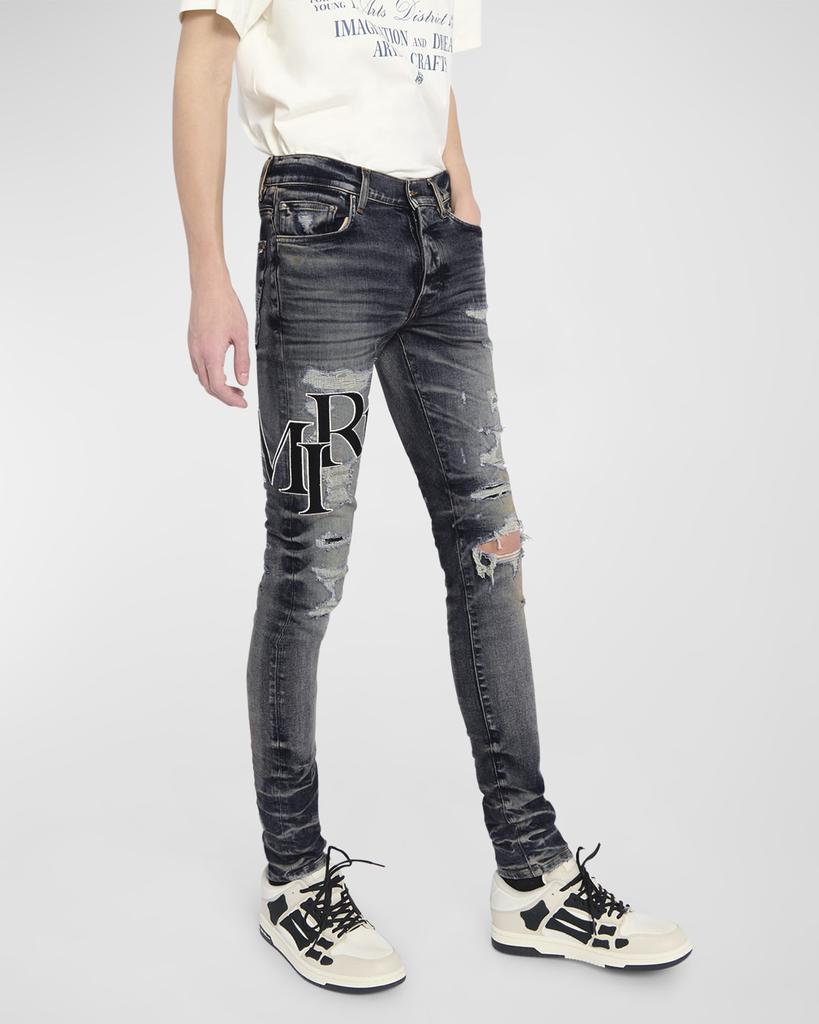 AMIRI Men's Staggered Logo Skinny Jeans - Pants - Free