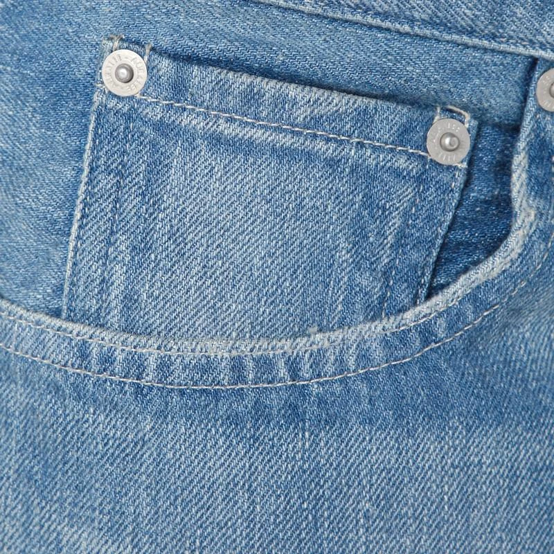 AURALEE Light indigo jeans with washed effect 5