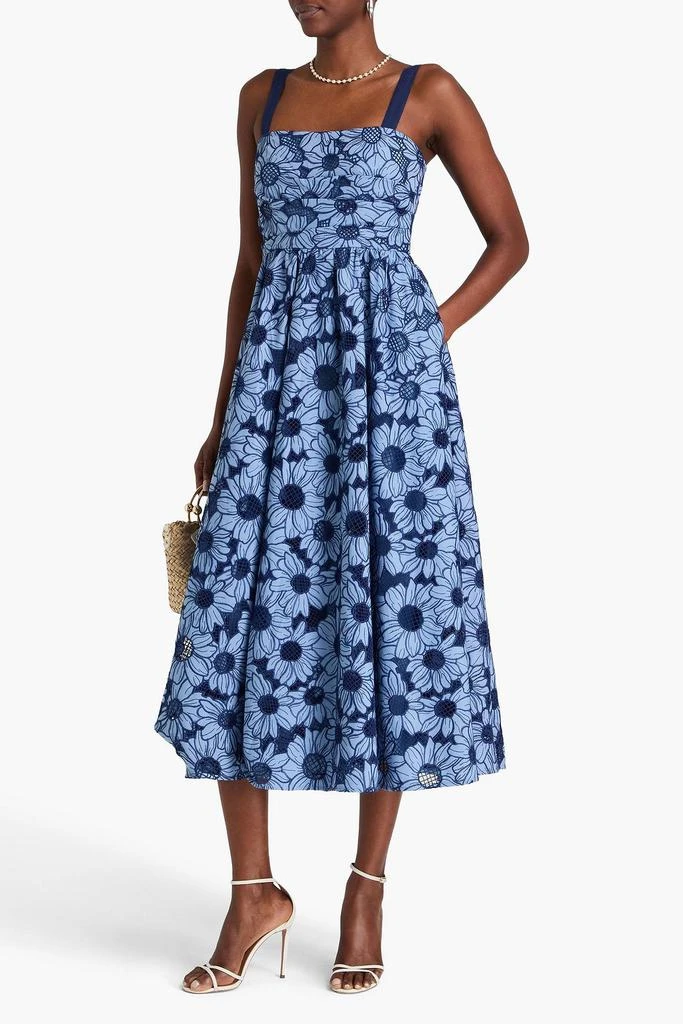 MIKAEL AGHAL Pleated lace midi dress 2