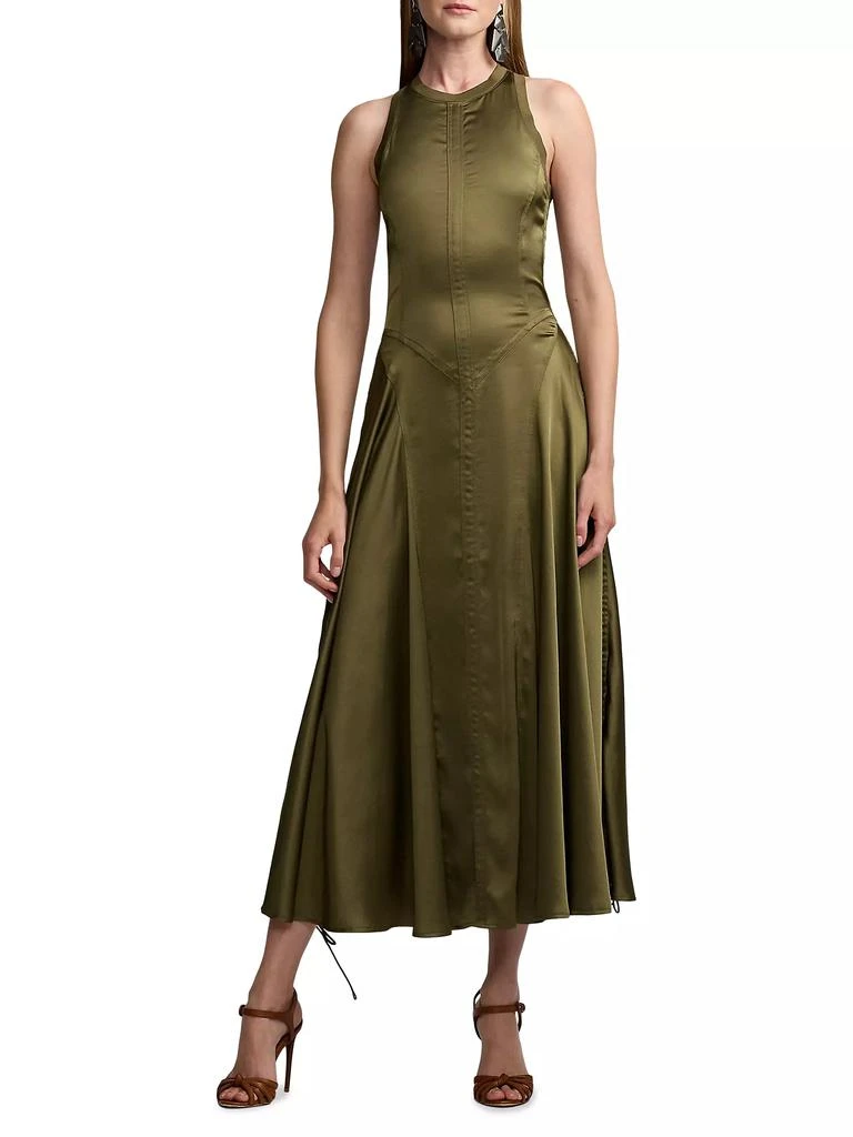 Ralph Lauren Sienna Satin Sleeveless Midi-Dress 3