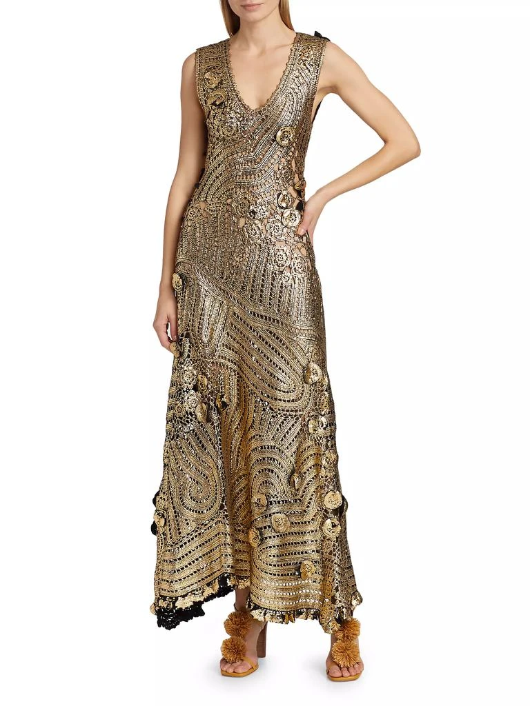 Ulla Johnson Evelyn Metallic Crochet Gown 3