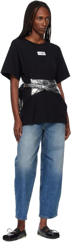 MM6 Black Cotton Gloves T-shirt 4