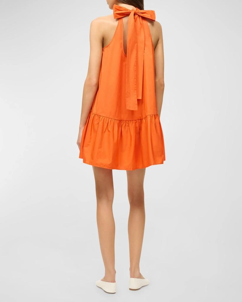 Staud Marlowe Tie-Neck Mini Cotton Poplin Dress 3