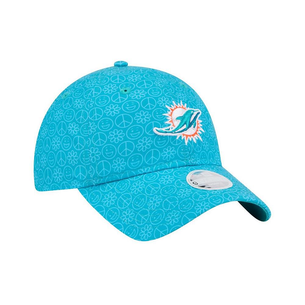 New Era Women's Aqua Miami Dolphins Smiley 9TWENTY Adjustable Hat