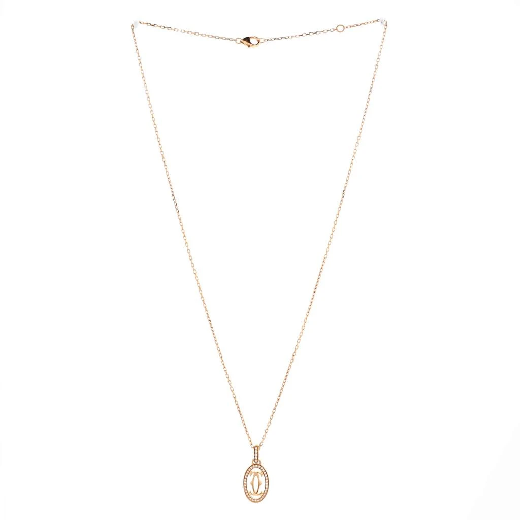 Cartier Double C de  Pendant Necklace 18K Rose Gold and Diamonds 3
