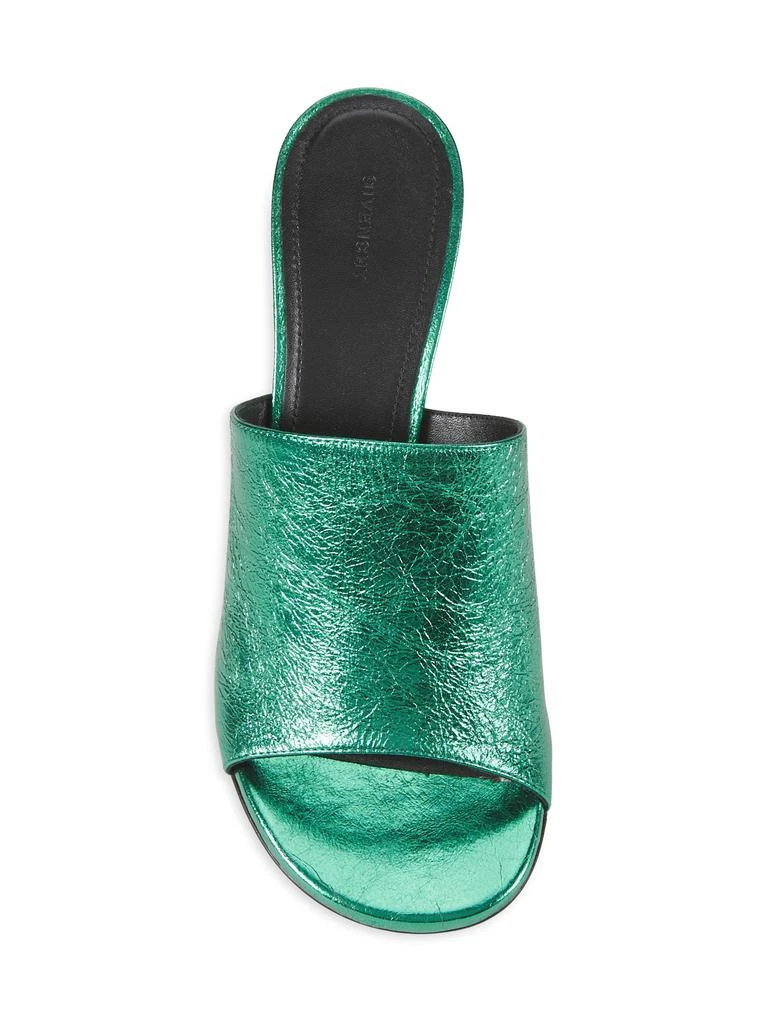 Givenchy 70MM Metallic Leather G Cube Mules 5