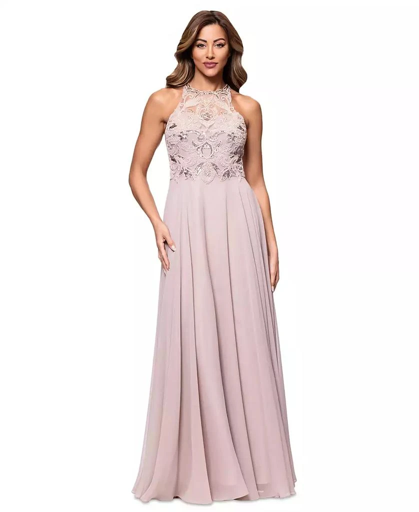 XSCAPE Petite Beaded Sleeveless High-Neck Gown 1