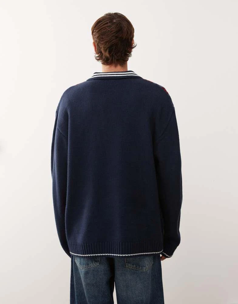 COLLUSION COLLUSION Knitted football boxy sweater jumper 3