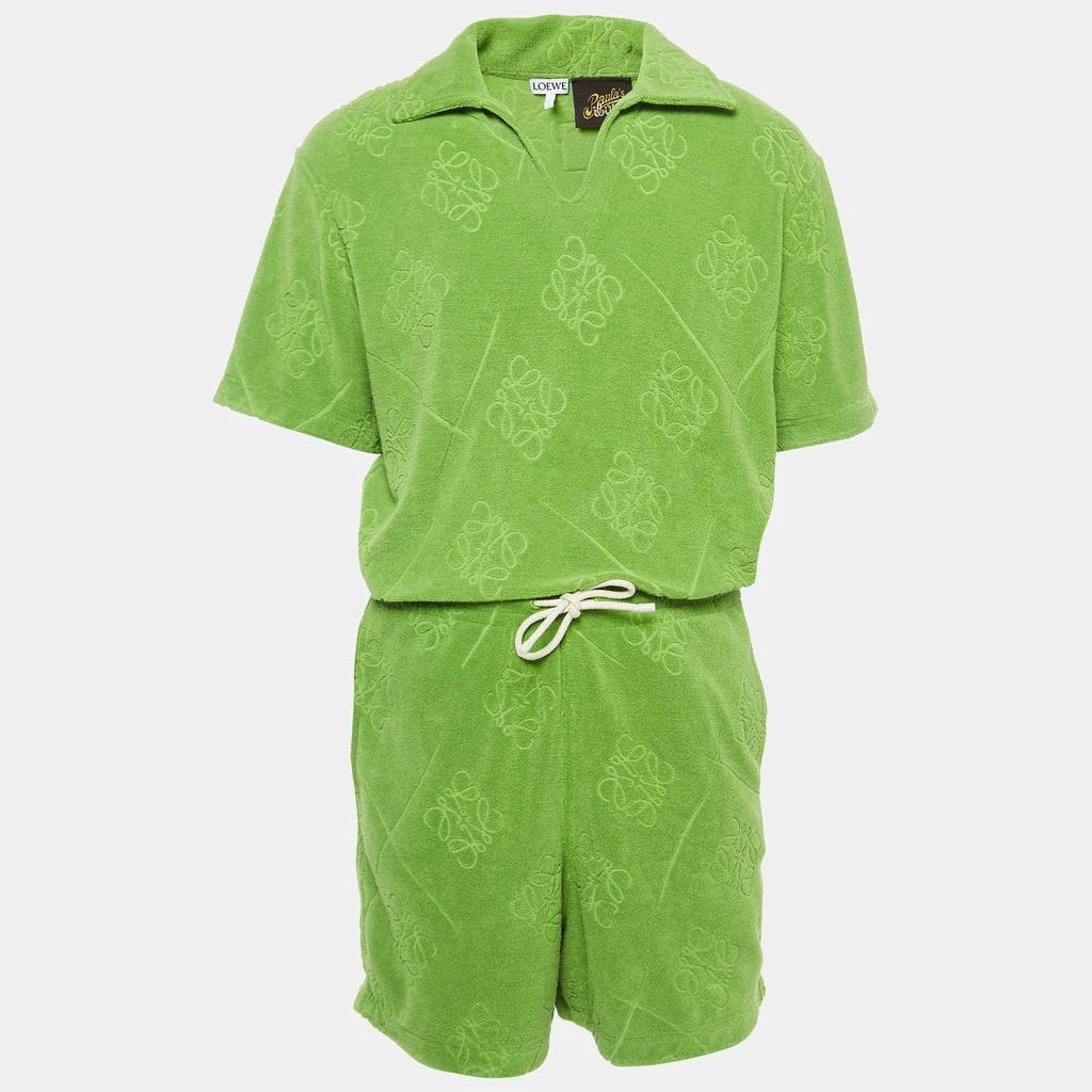 Loewe Loewe X Paula Ibiza Green Anagram Terry Cotton Shirt & Shorts Set M 2
