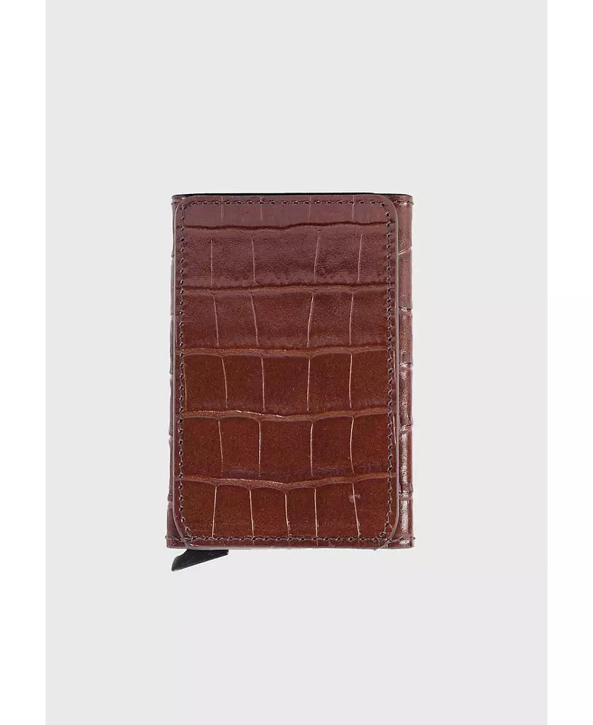 Furniq UK Genuine Leather Crocodile Pattern Card Holder