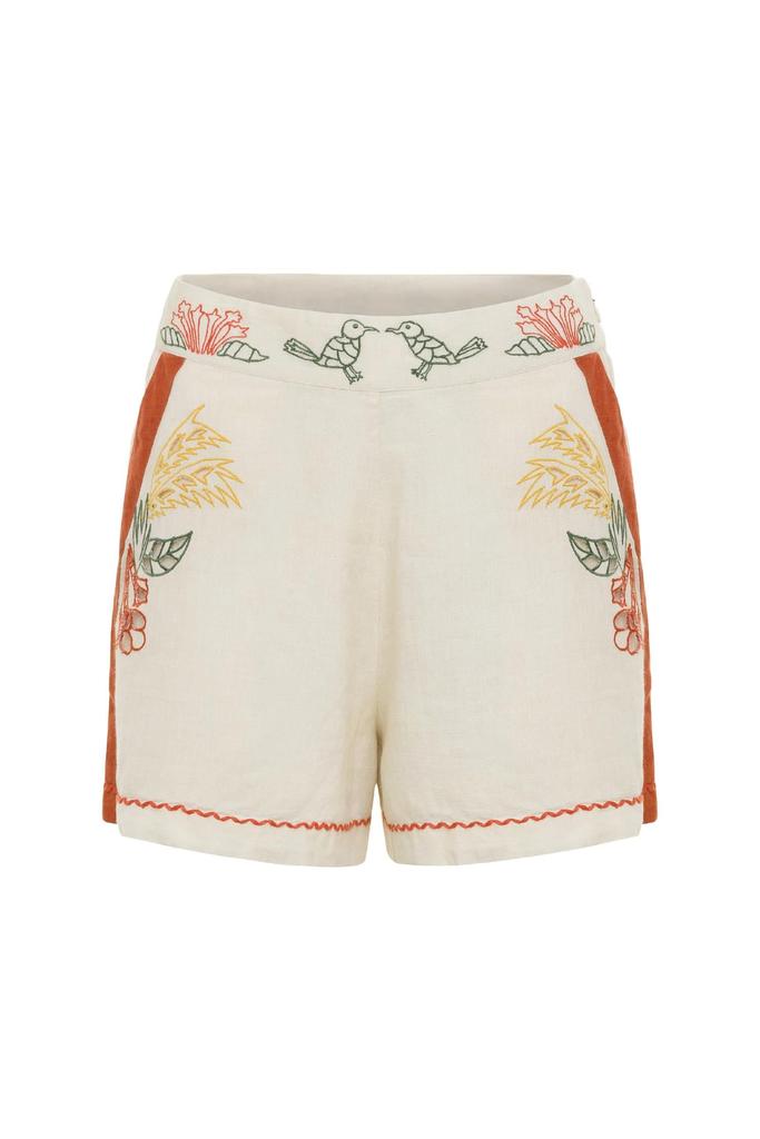 CAROLINA K Roma High Waisted Shorts In White Smoke