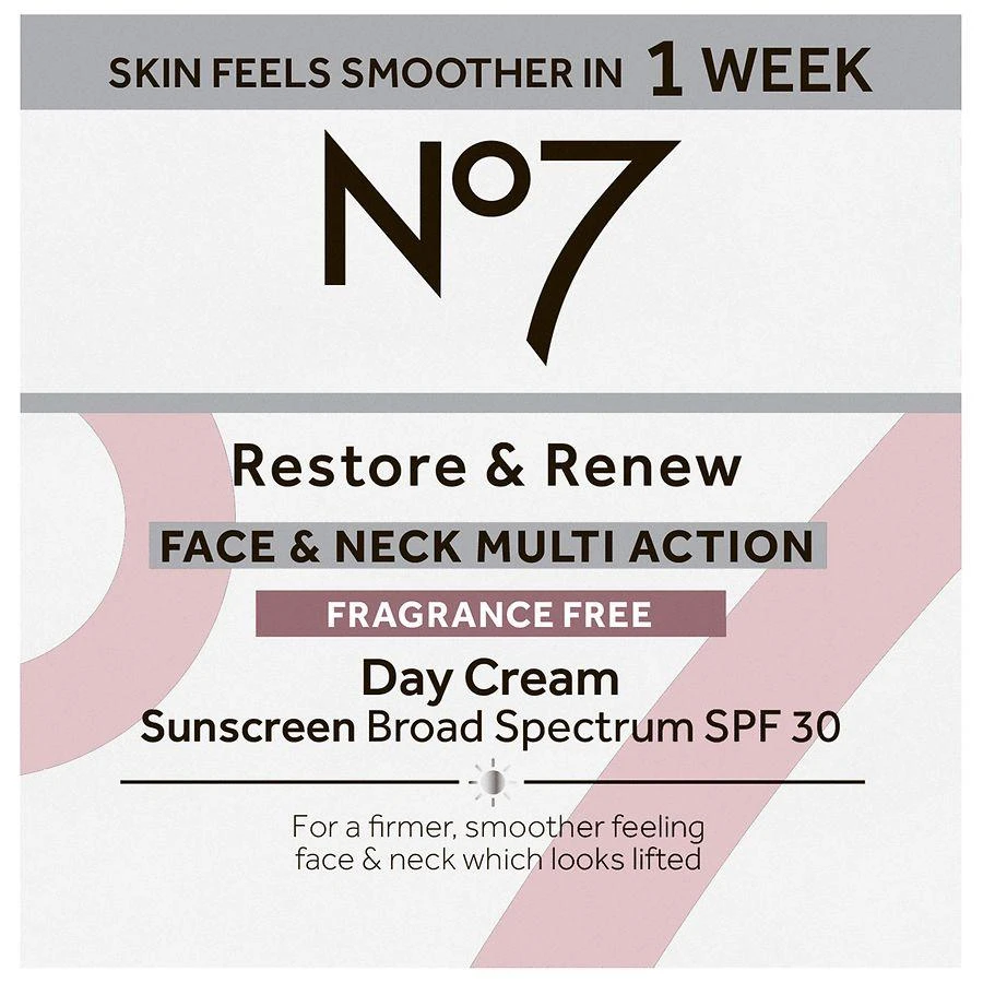 No7 Restore & Renew Face & Neck Multi Action Day Cream SPF 30 Fragrance Free 5