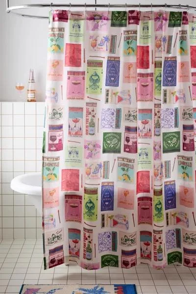 Urban Outfitters Matchbox Patterned Shower Curtain 1