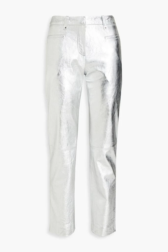 MUUBAA Crinkled metallic leather slim-leg pants 1