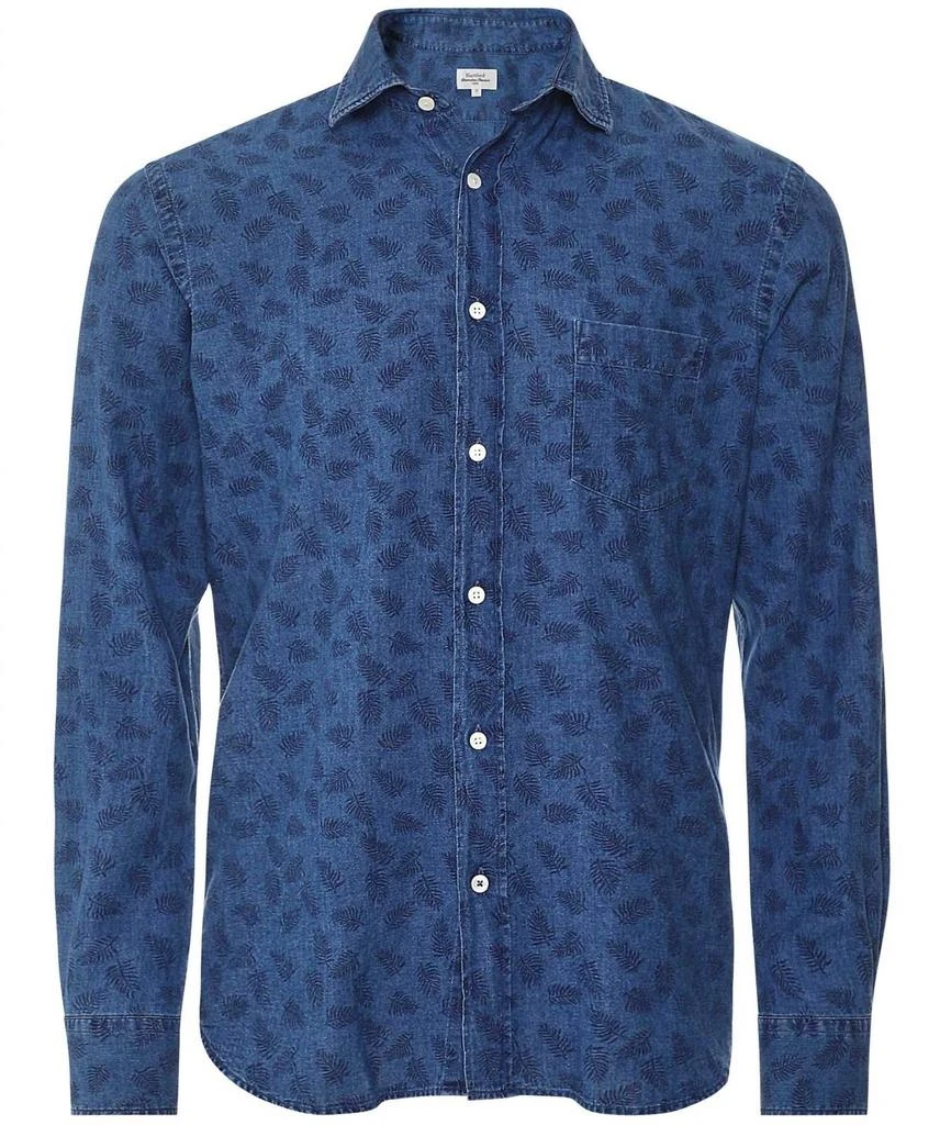 Hartford Paul Button Down Shirt In Indigo Print 1