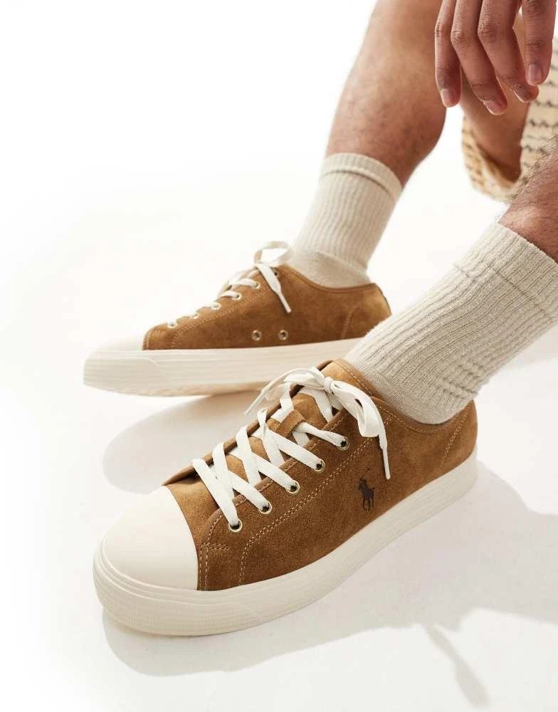 Ralph Lauren Polo Ralph Lauren Ayers baseball trainer in tan suede with tonal logo 1