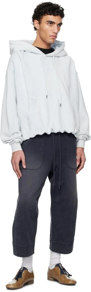 R13 Navy Deconstructed Cropped Sweatpants 4