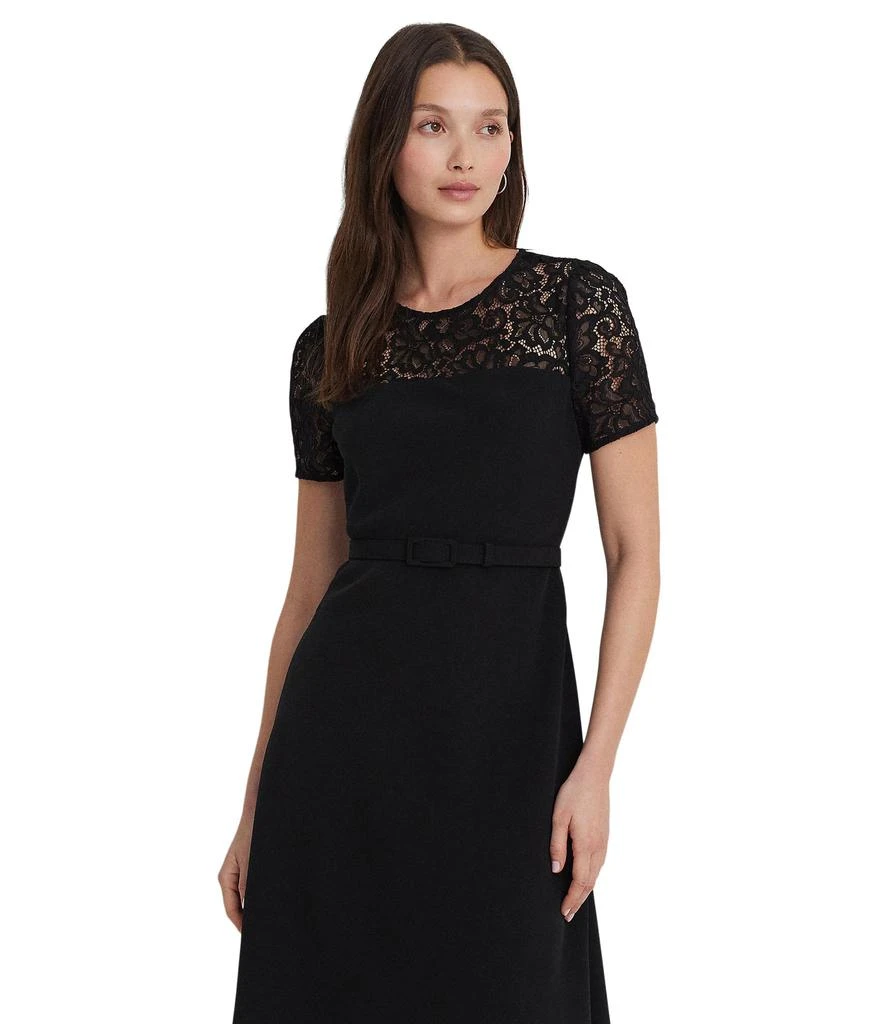 Ralph Lauren Lace-Trim Georgette Cocktail Dress 4