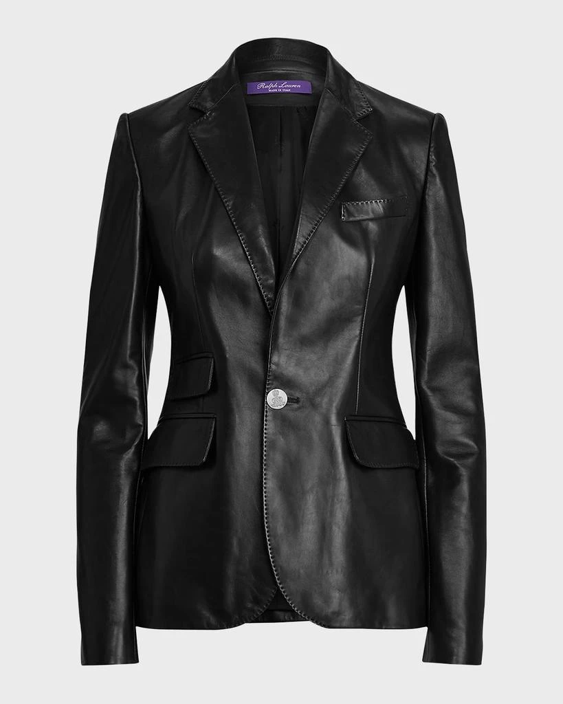 Ralph Lauren Collection Parker Leather Single-Breasted Blazer Jacket 2