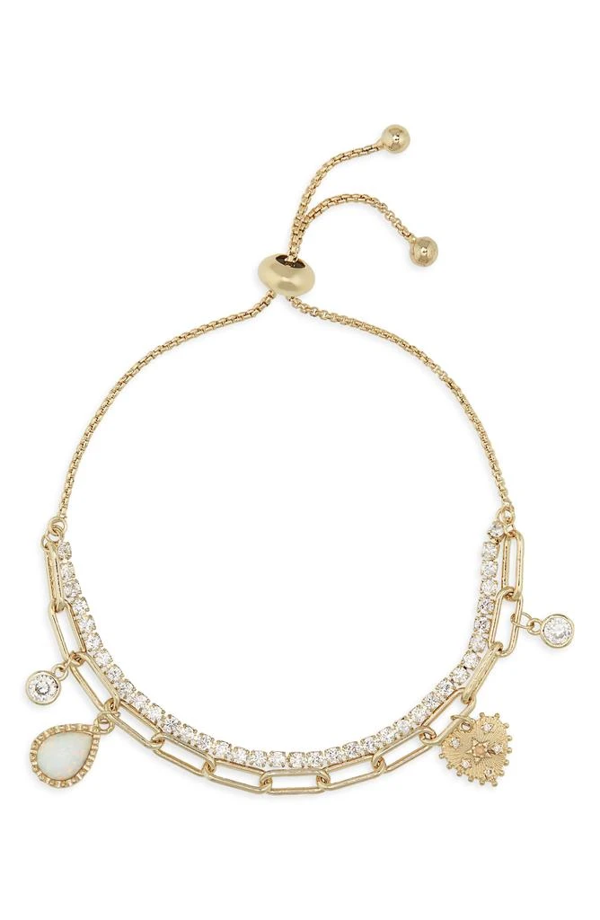 Leith Set of 2 Opal Charm 
Cubic Zirconia Tennis Bracelets 2