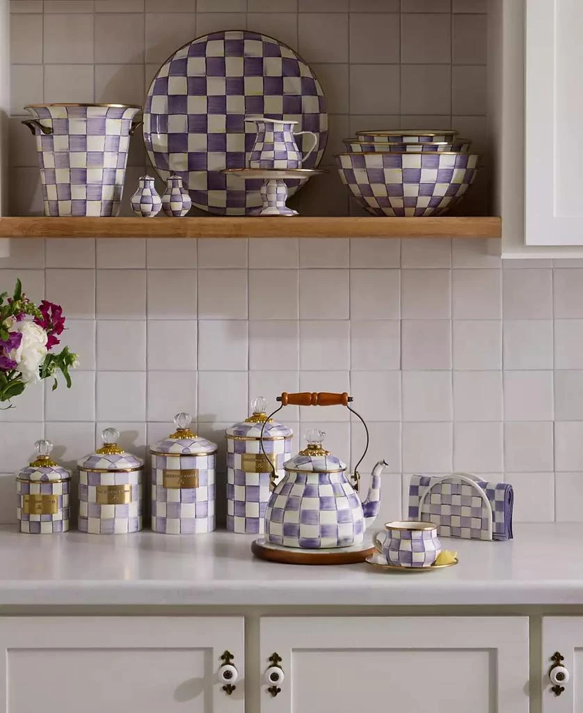 MacKenzie-Childs Violet Check Cocktail Paper Napkins, 20-Pack 3