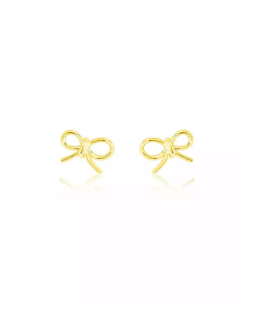Etoielle Yellow Gold Tone WIre Bow Earrings Mini Studs