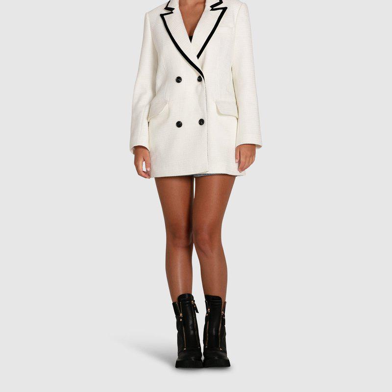 Belle & Bloom Because Of You Trimmed Blazer Dress Cream