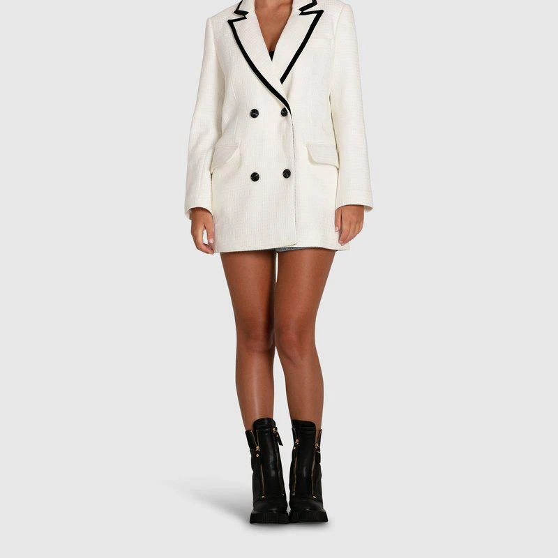 Belle & Bloom Because Of You Trimmed Blazer Dress Cream 1