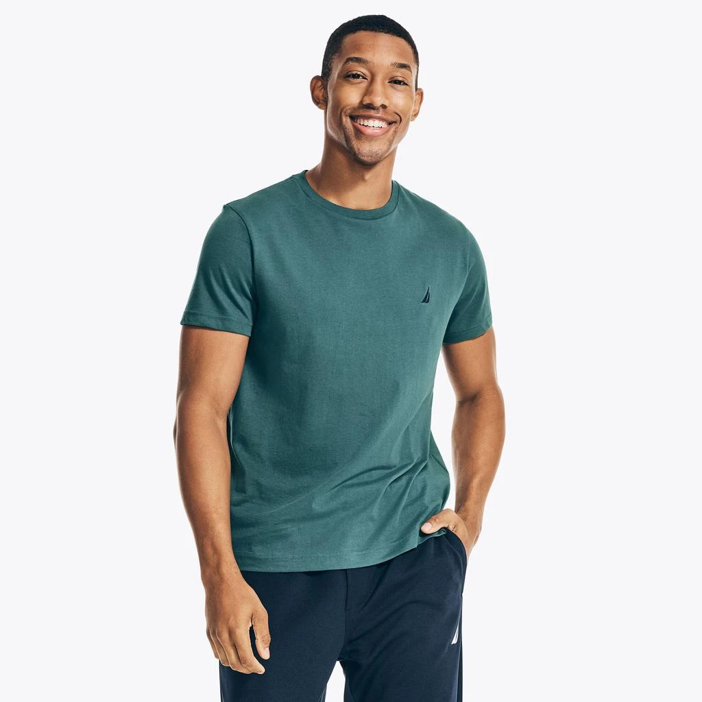 Nautica Mens Solid Crewneck T-Shirt 1