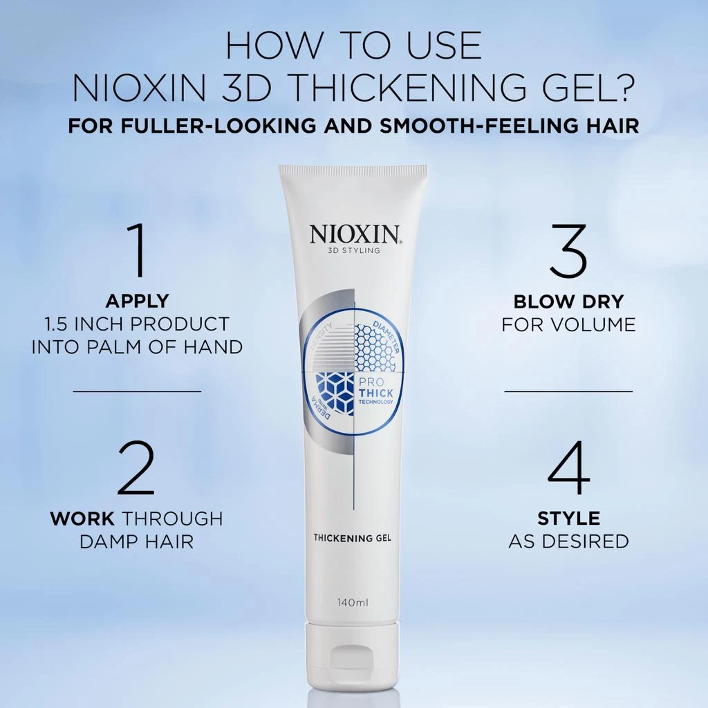 NIOXIN Nioxin 3D Styling Hair Thickening Gel Strong Hold and Texture 5.13 oz 4