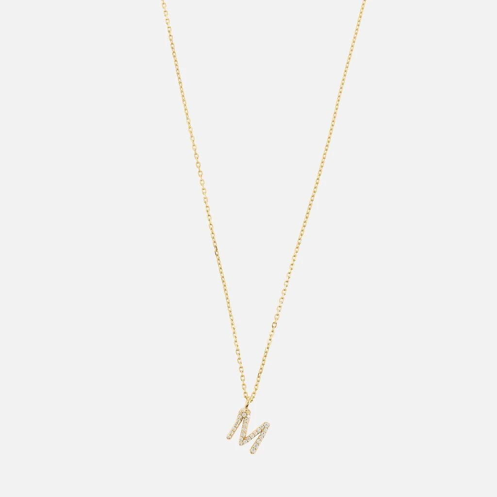 ASTRID & MIYU Initial Pavé 18K Gold-Plated Necklace 2
