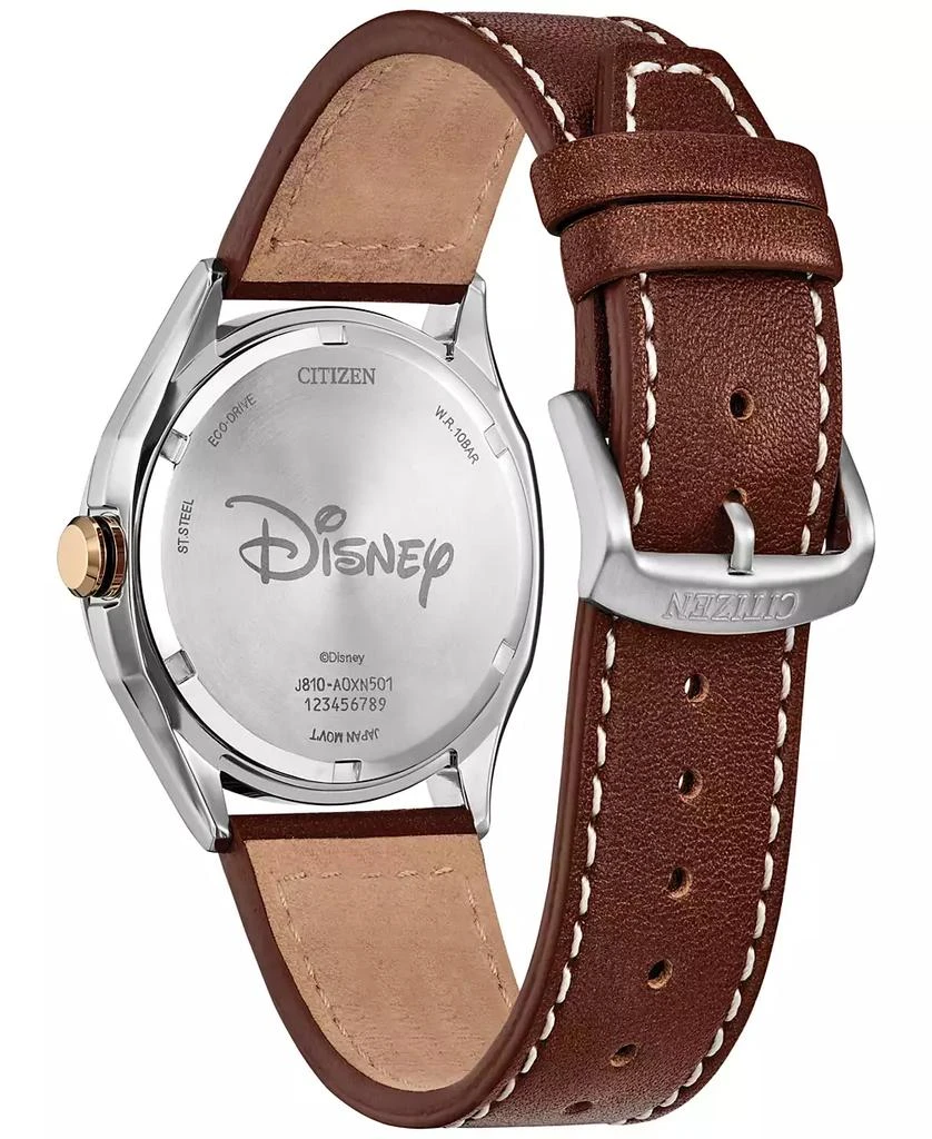 Citizen Eco-Drive Men's Disney Mickey Mouse Explorer Brown Leather Strap Watch 41mm 3