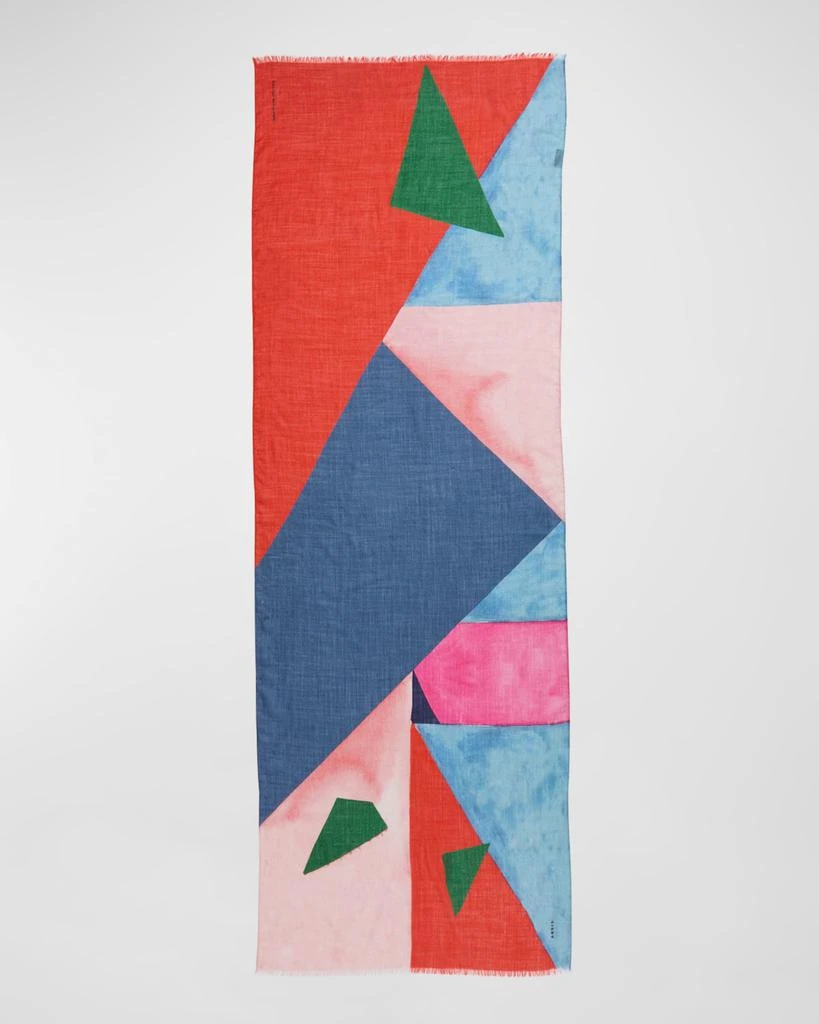 Akris Spectra Print Cashmere-Silk Scarf, 26" x 79" 1