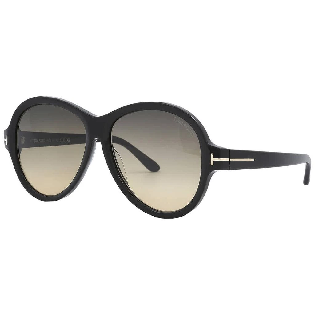 Tom Ford Camryn Smoke Gradient Oval Ladies Sunglasses FT1033 01B 59 3