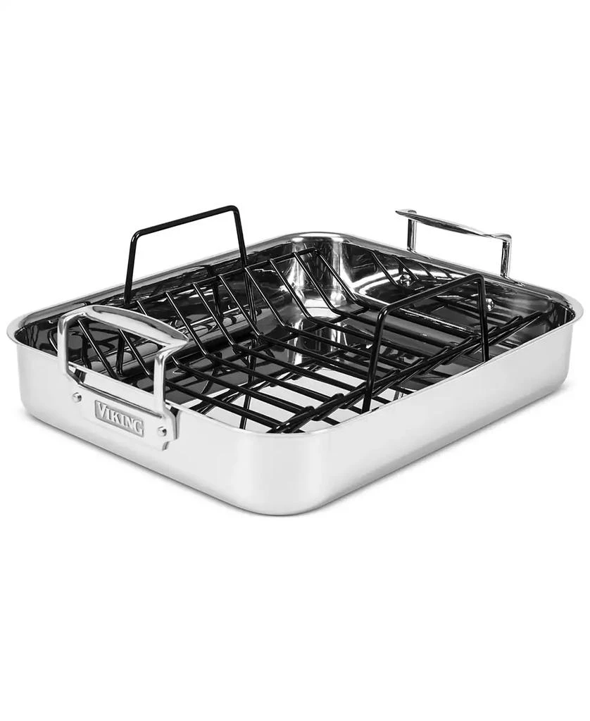 VIKING 3-Ply Stainless Steel Roasting Pan with Nonstick Rack 6
