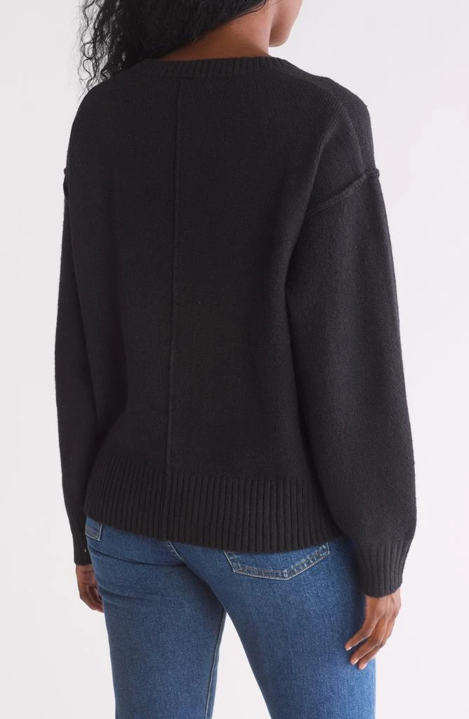 Melrose and Market Seamed V-Neck Pullover Sweater 2