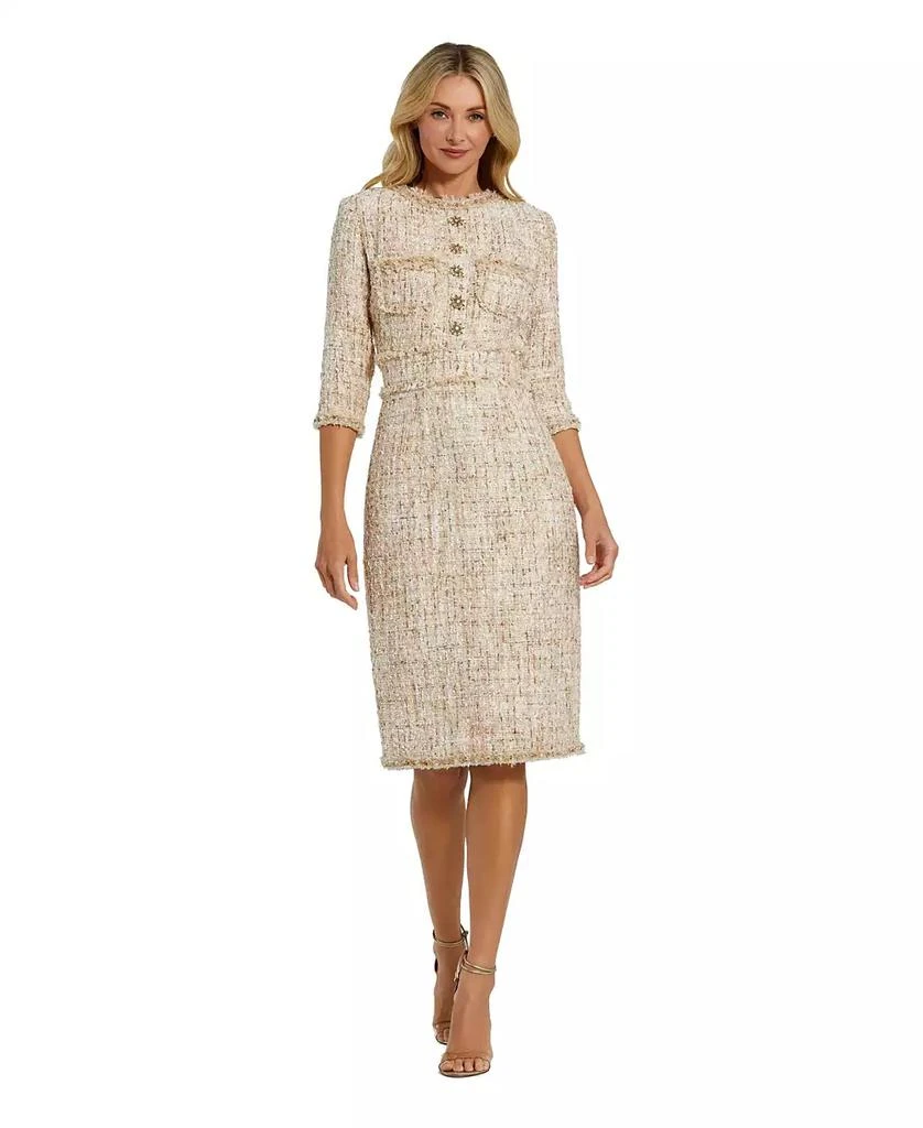 Mac Duggal Petite Beaded Trim Boucle Midi Dress with 3/4 Sleeves - Dresses & Skirts - Compare Prices from 7+ Stores - Free Shipping - BeyondStyle Mac Duggal Petite Beaded Trim Boucle Midi Dress with 3/4 Sleeves - Dresses & Skirts - Compare Prices from 7+ Stores - Free Shipping - BeyondStyle
