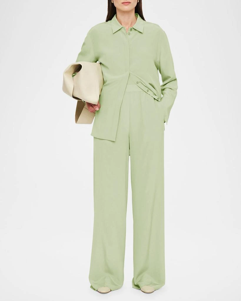 Joseph Hulin Wide-Leg Silk Crepe De Soie Trousers 4