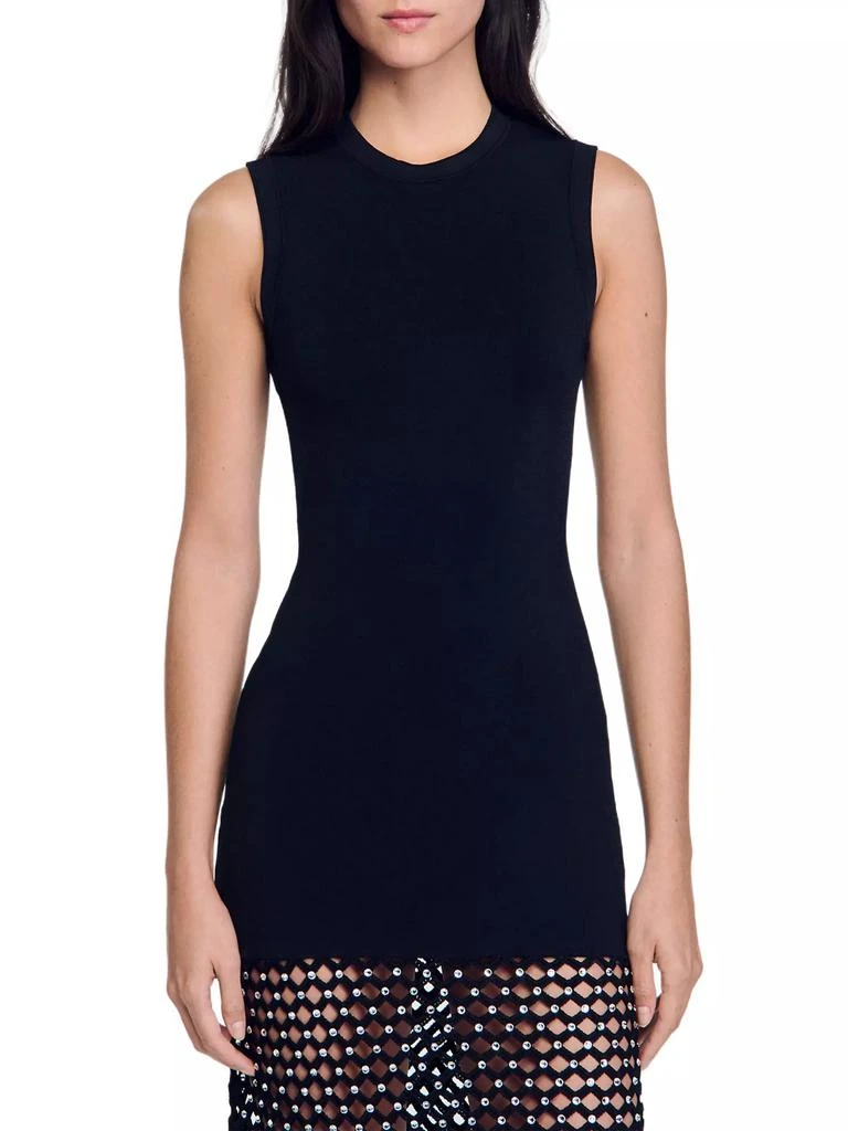 button front rib knit dress retroféte Women's Ellison Metallic Rib Knit Dress - Red main image 1
