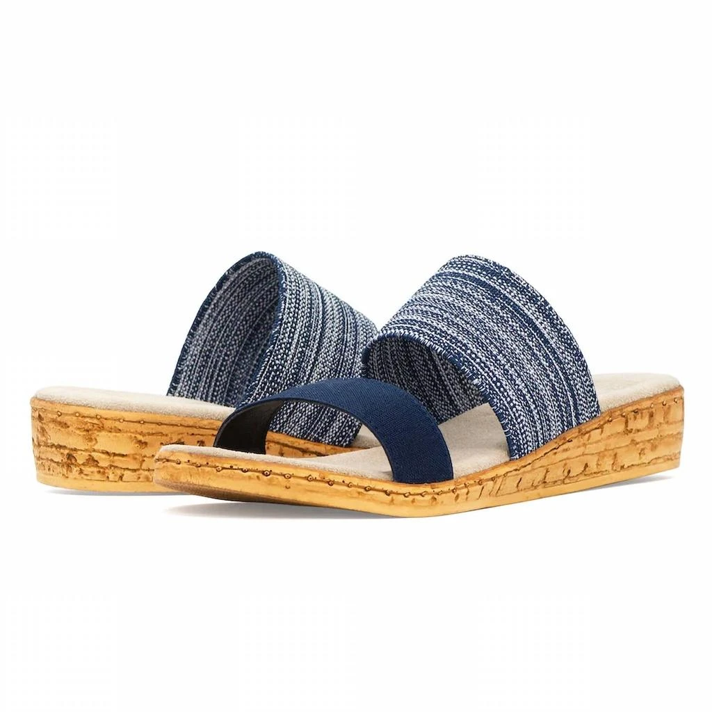 CHARLESTON SHOE CO. Charleston Shoe Co. - Cecilia Navy/Denim Slide Sandal 1