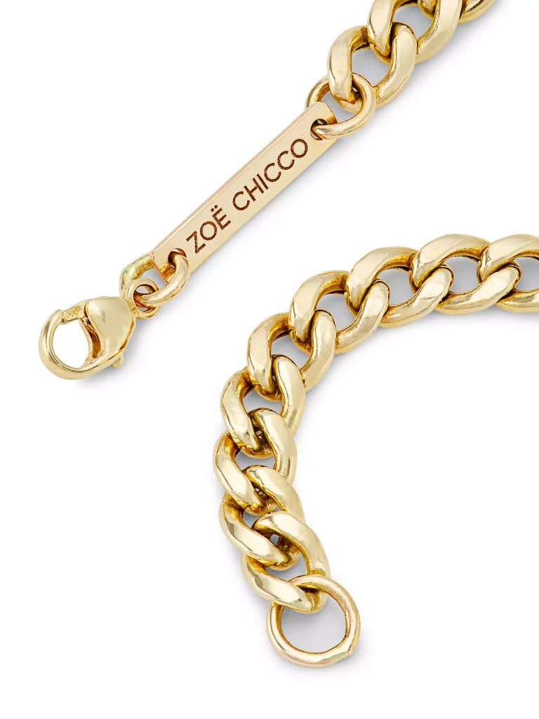 Zoë Chicco Identity 14K Yellow Gold & 0.41 TCW Pavé Diamond Medium Hollow Curb Chain Id Bracelet 3