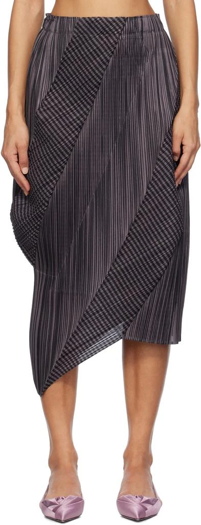 Pleats Please Gray Cosmic Rays Midi Skirt 1