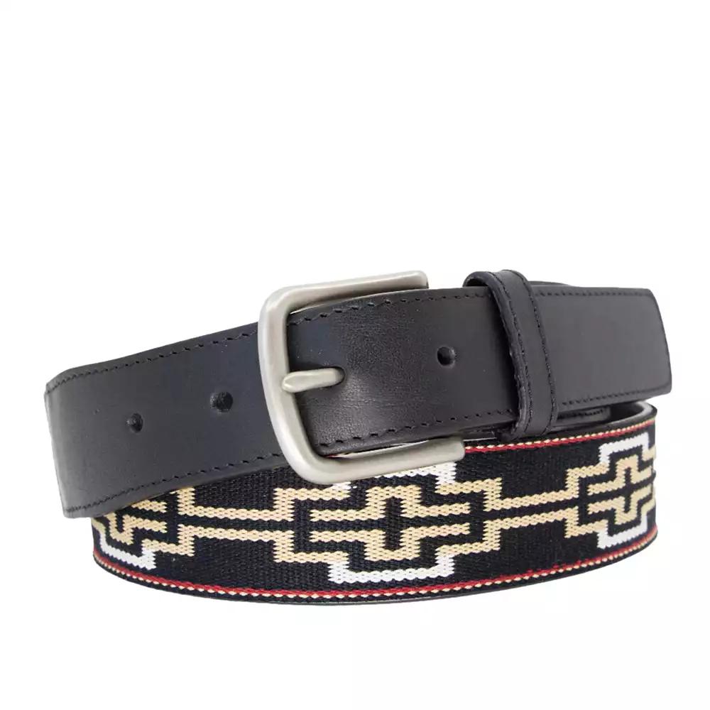 La Matera Men's Caballero Black Woven Belt Black
