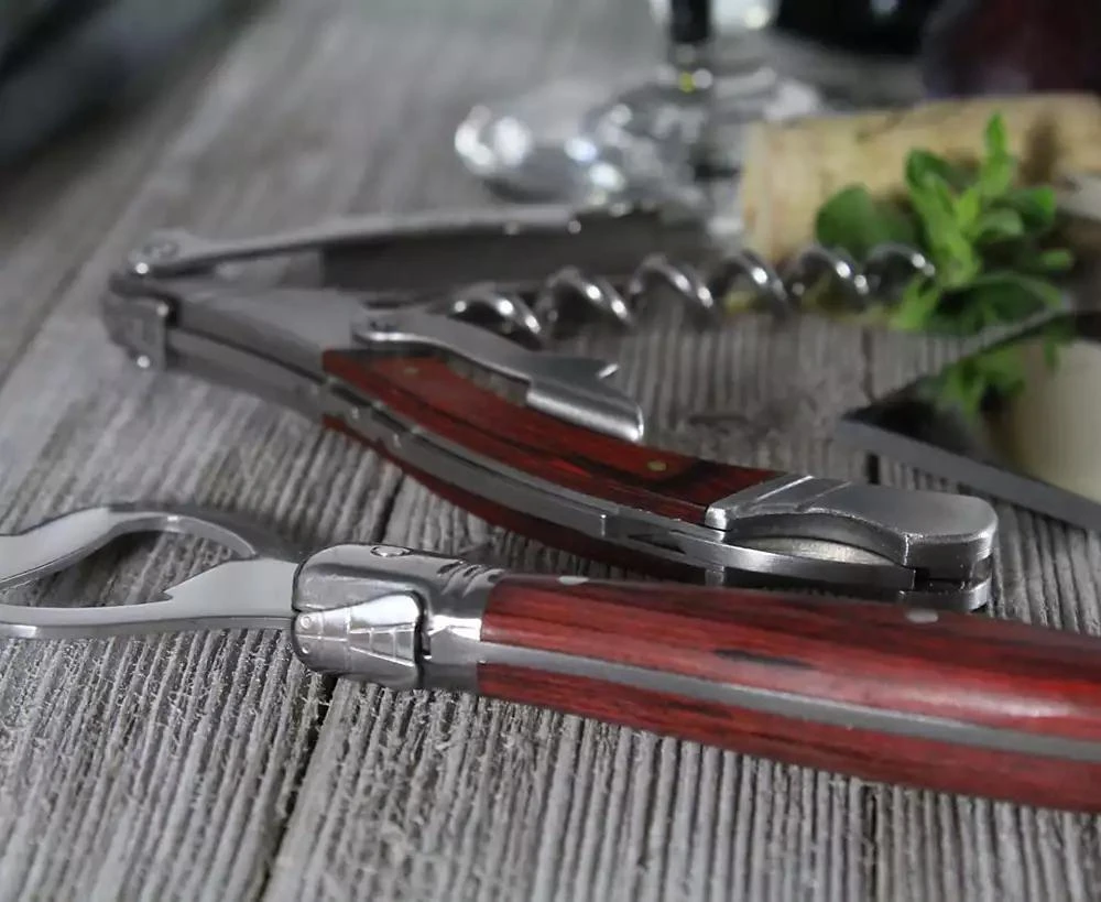 French Home Laguiole Bottle Opener Bar Set with Pakkawood Handles, 2 Piece. 5