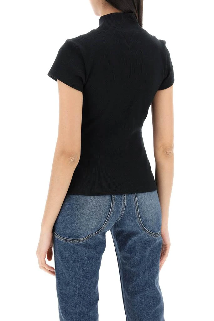 ALAIA high-neck ribbed top with nine words 3