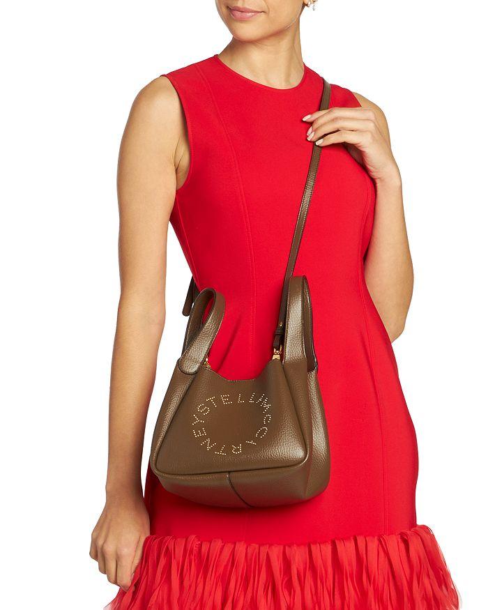 新作登場！【stella mccartney】Logo double top cross body Women Midnight black Logo Double Top Handle Crossbody Bag