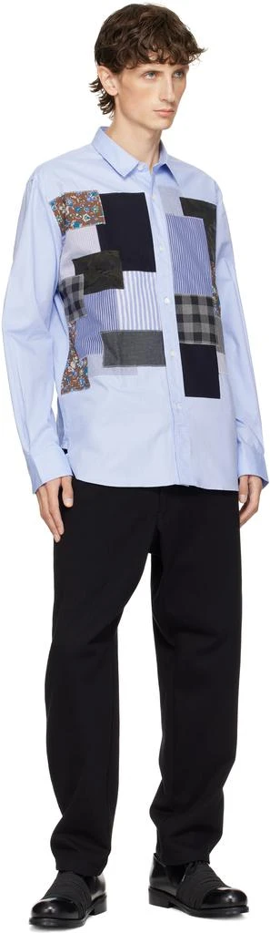 Junya Watanabe Blue Patchwork Mix Shirt 4
